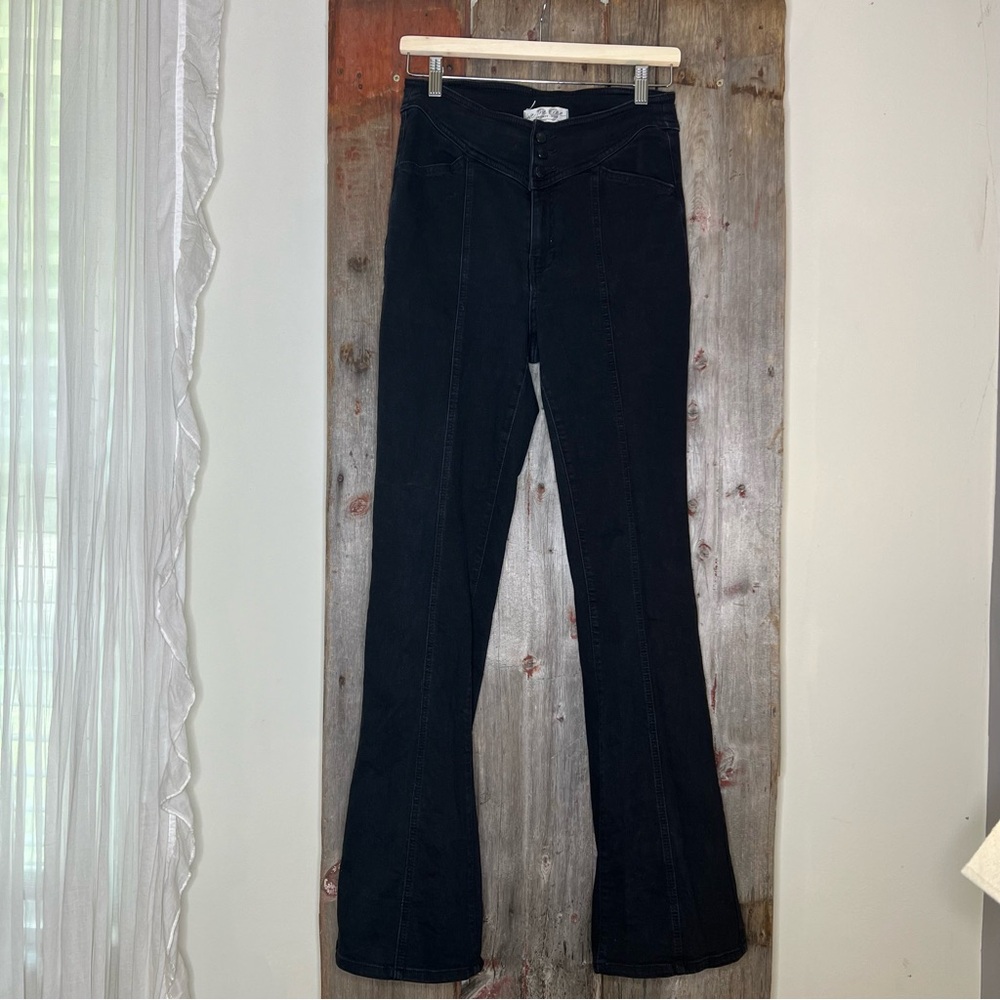 Free People We the Free High Rise Flare Jeans in Black size 29